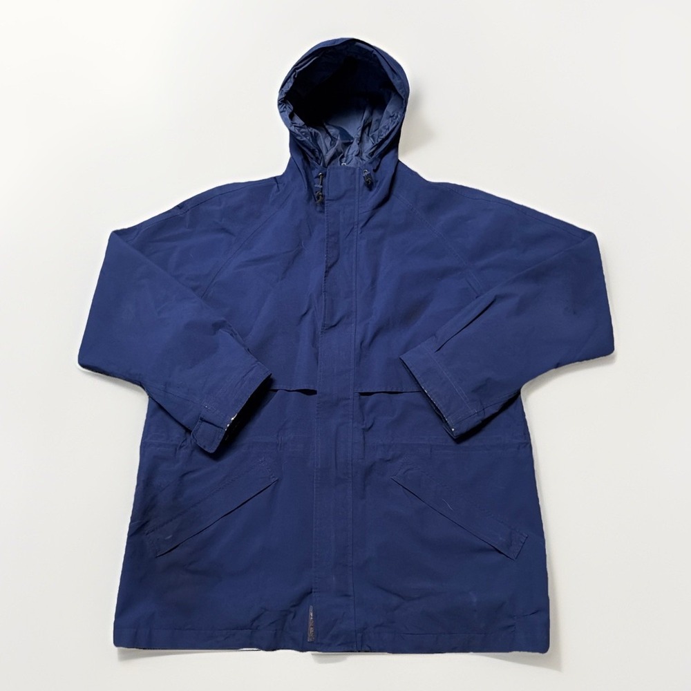 Vintage Eddie Bauer Jacket Mens XL Blue Gore Tex Hooded Rain Shell Outdoor 90s